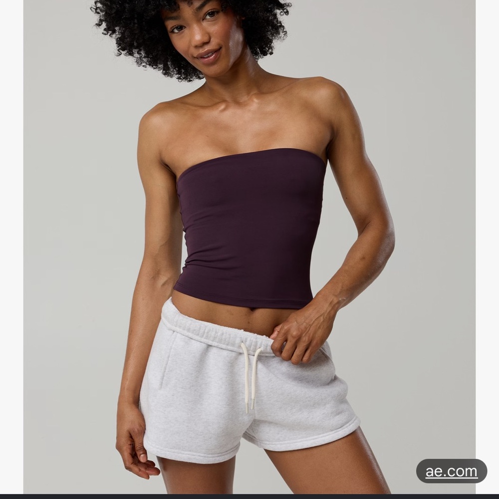 Aerie offfline cotton strapless grey tube top